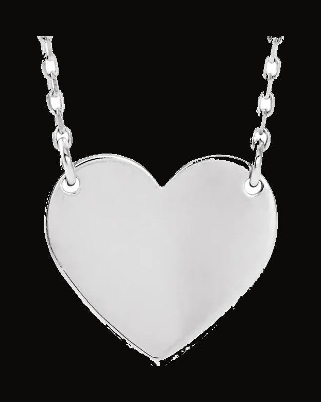 Engravable Heart Necklace — Cable