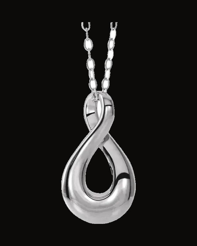 Infinity-Inspired Ash Holder Necklace — Rhodium-Plated on Sterling Silver