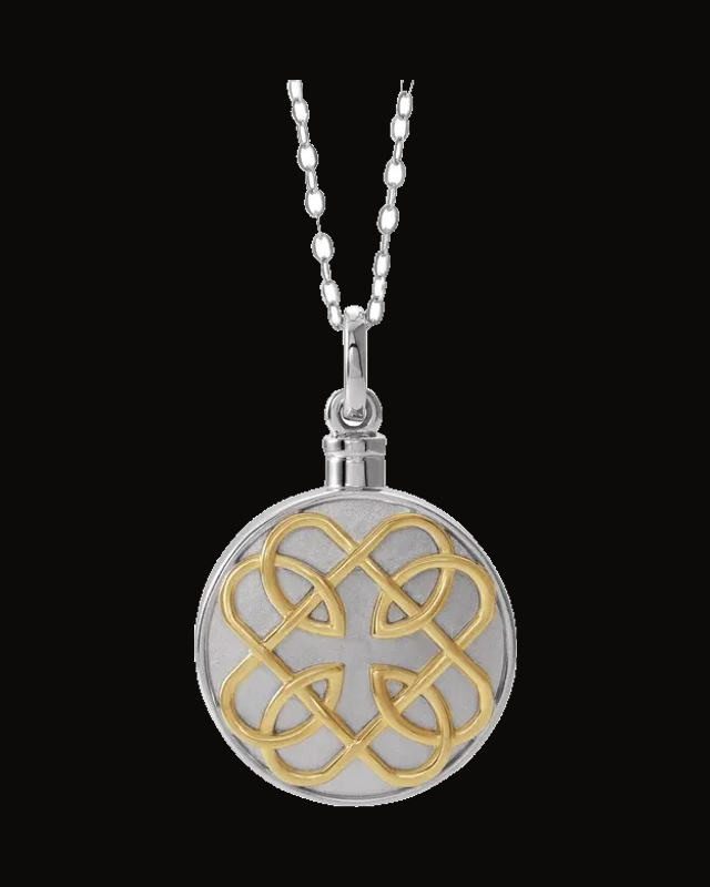 Celtic-Inspired Ash Holder Necklace — 14K Yellow Gold-Plated on Sterling Silver