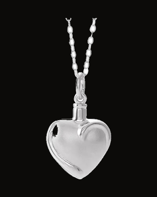 Heart Ash Holder Necklace or Pendant — Rhodium-Plated on Sterling Silver