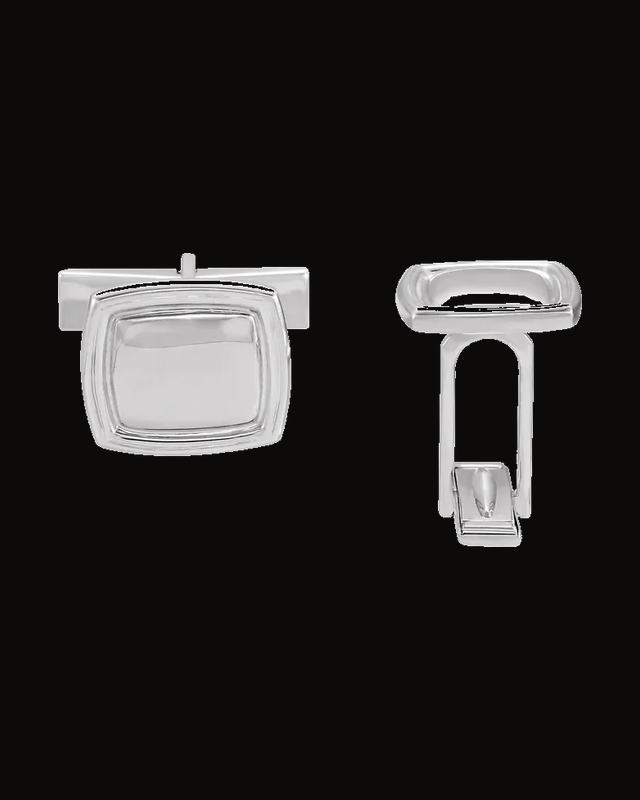 Square Cuff Links — Rhodium-Plated on Sterling Silver