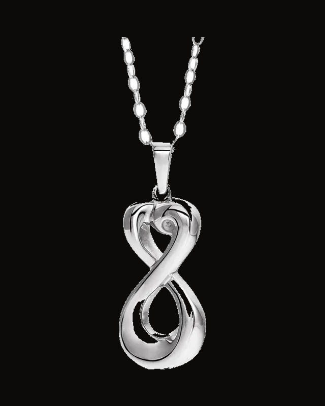 Infinite Love Ash Holder Necklace — Rhodium-Plated on Sterling Silver