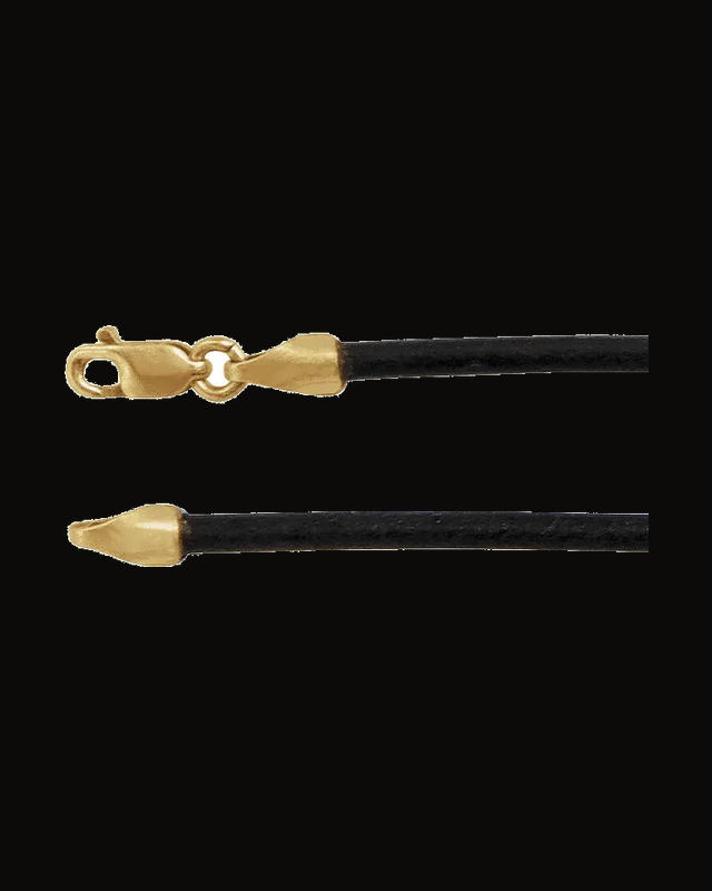 2 mm Black Leather Cord Necklace