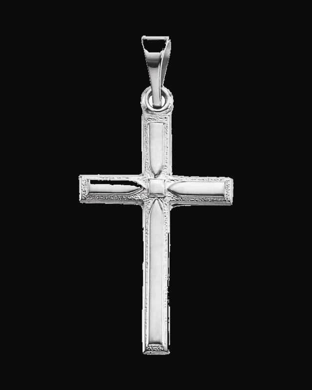 Cross Pendant — 14K White / Yellow Gold
