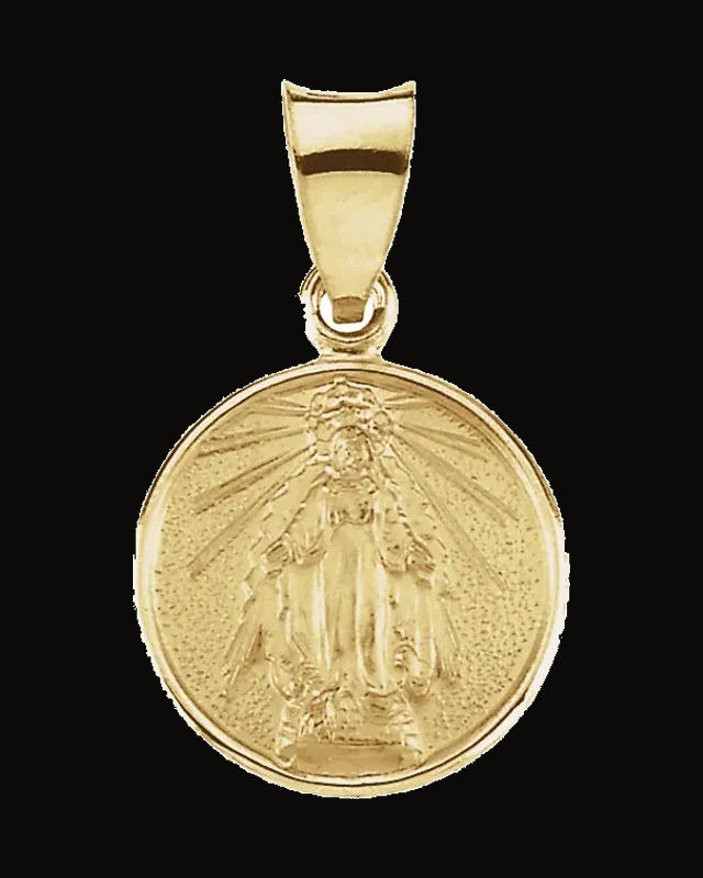 Round Miraculous Medal — 18K Yellow Gold