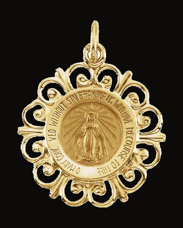 Round Miraculous Medal — 14K Yellow Gold