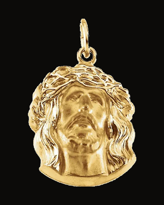Face of Jesus Medal (Ecce Homo) Pendant — 14K Yellow Gold