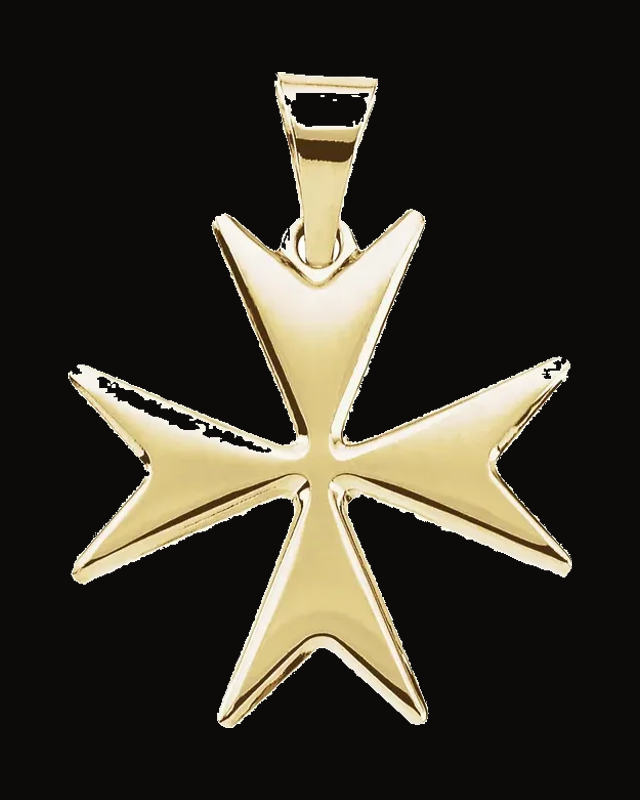 Maltese Cross Pendant — 14K Yellow Gold