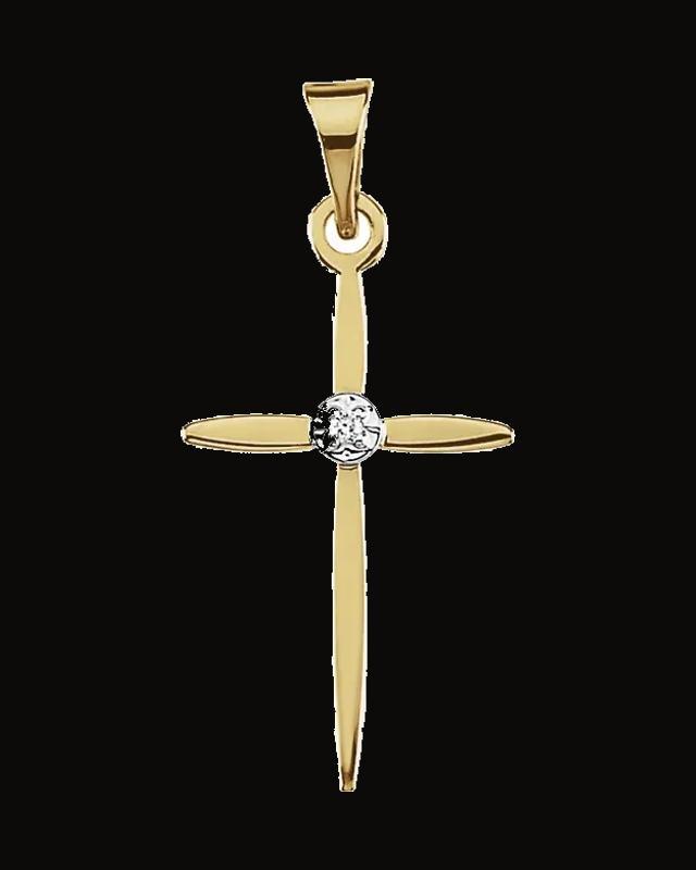 0.005 Ct Natural Diamond Cross Pendant — accent CT