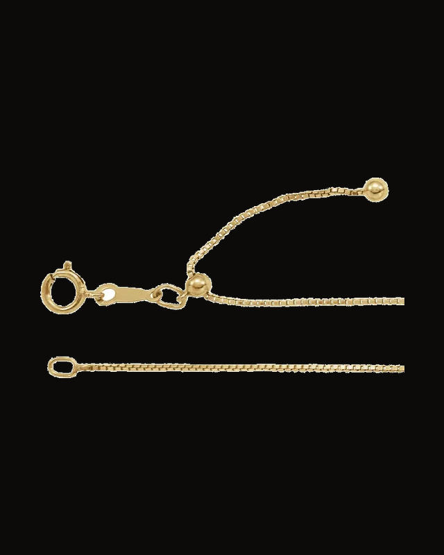 0.85 mm Adjustable Box Chain — 14K Yellow Gold-Plated