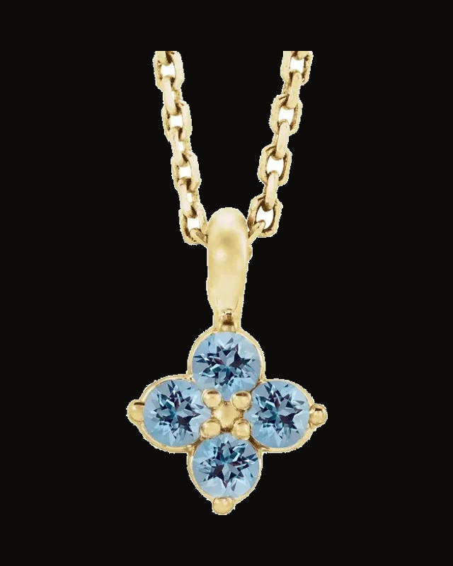 Youth Birthstone Necklace or Pendant — 14K Yellow Gold · 2 mm