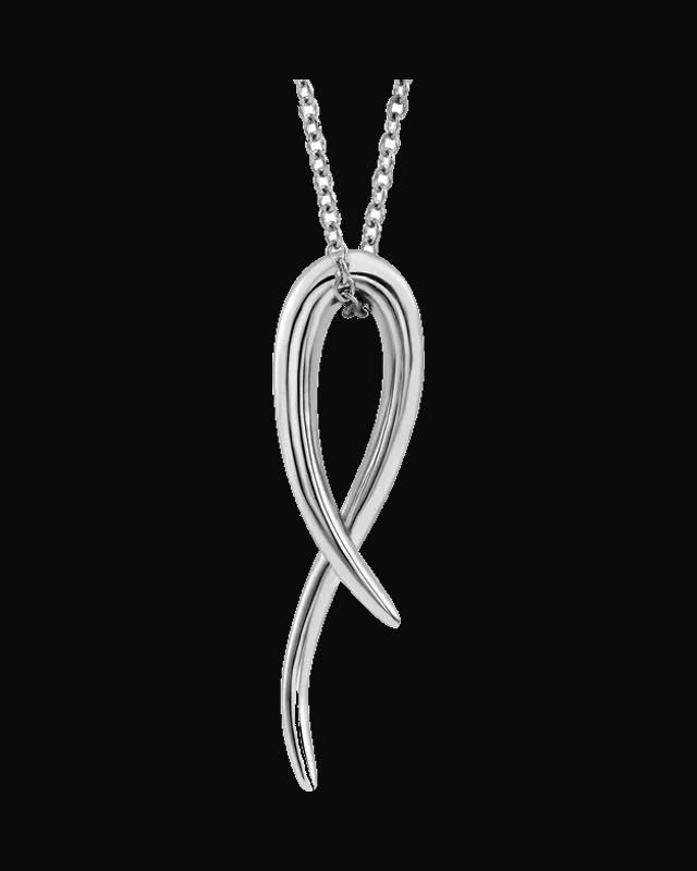 Freeform Necklace or Pendant — Rhodium-Plated on 14K White Gold