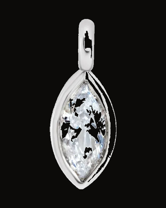 0.03 Ct Natural Diamond Bezel-Set Dangle — 14K Yellow / White Gold