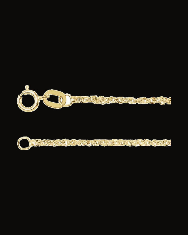 1.7 mm Diamond-Cut Singapore Chain — 14K Yellow / White Gold