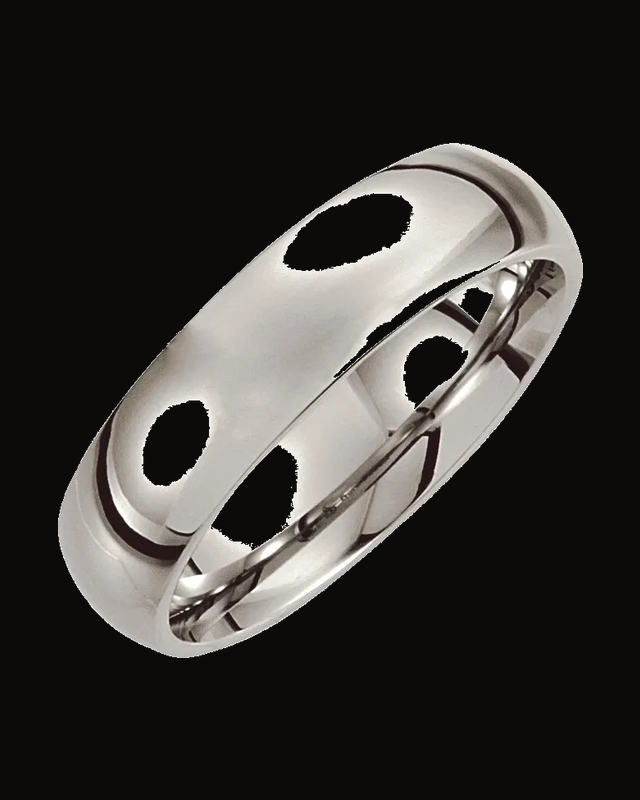 Comfort-Fit Half Round Band — Cobalt · 6 mm