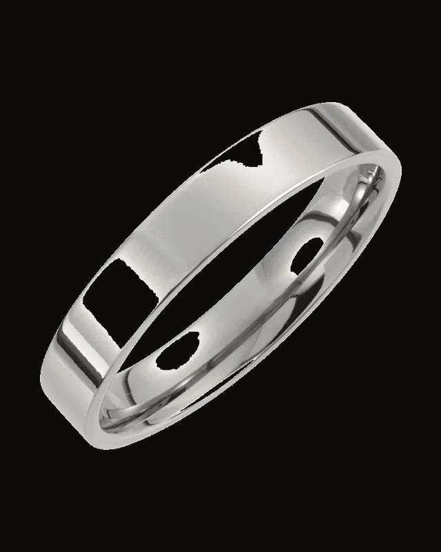 Comfort-Fit Flat Band — Titanium