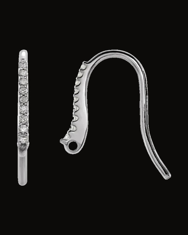 0.06 Ct Natural Diamond French Wire Earring Top
