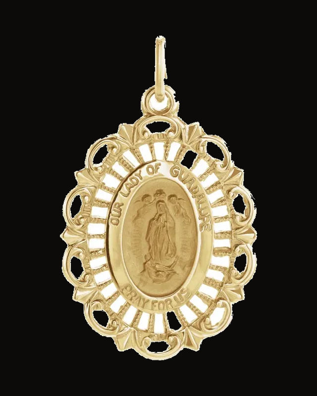 Oval Our Lady Of Guadalupe Medal — 14K Yellow Gold