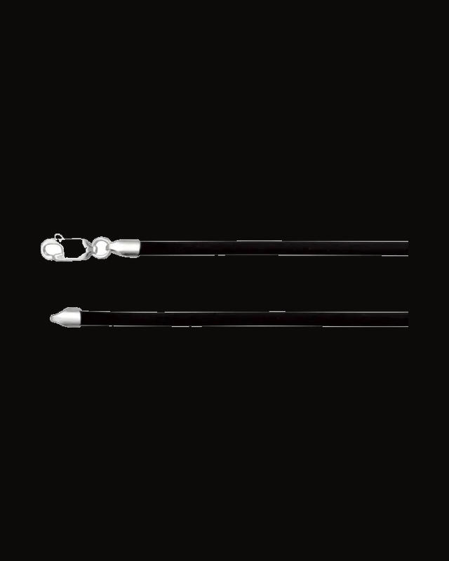 3 mm Black Rubber Cord Necklace