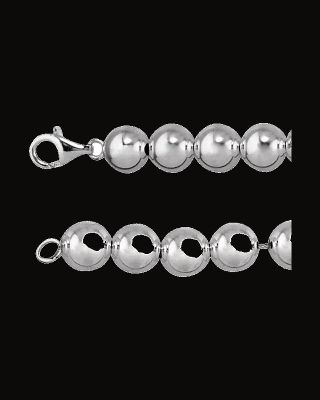 10 mm Hollow Bead Chain — Sterling Silver