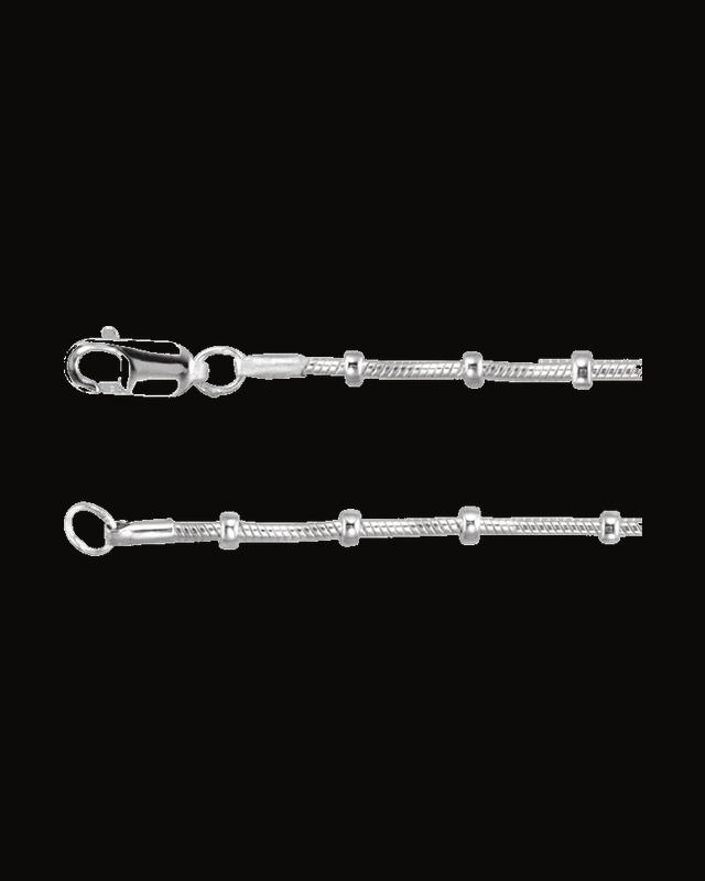 1 mm Beaded Snake Chain — Sterling Silver