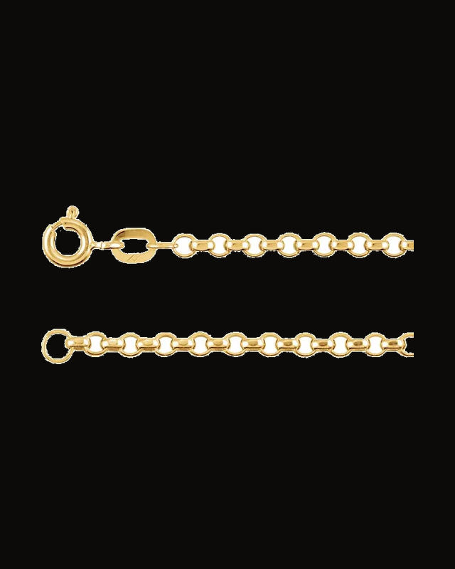 2.5 mm Hollow Diamond-Cut Rolo Chain — 14K Yellow Gold