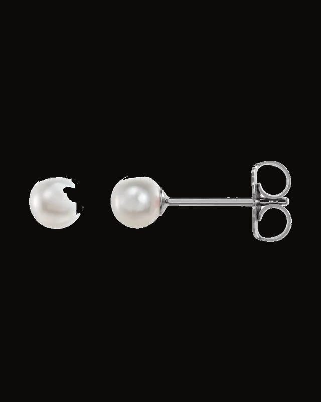 White Akoya Cultured Pearl Earrings