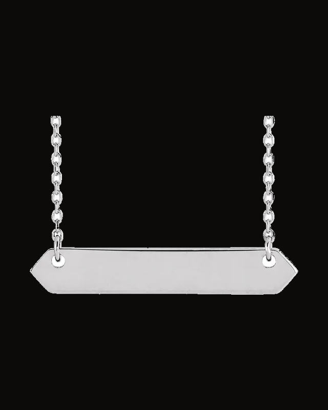 Engravable Geometric Necklace — Sterling Silver