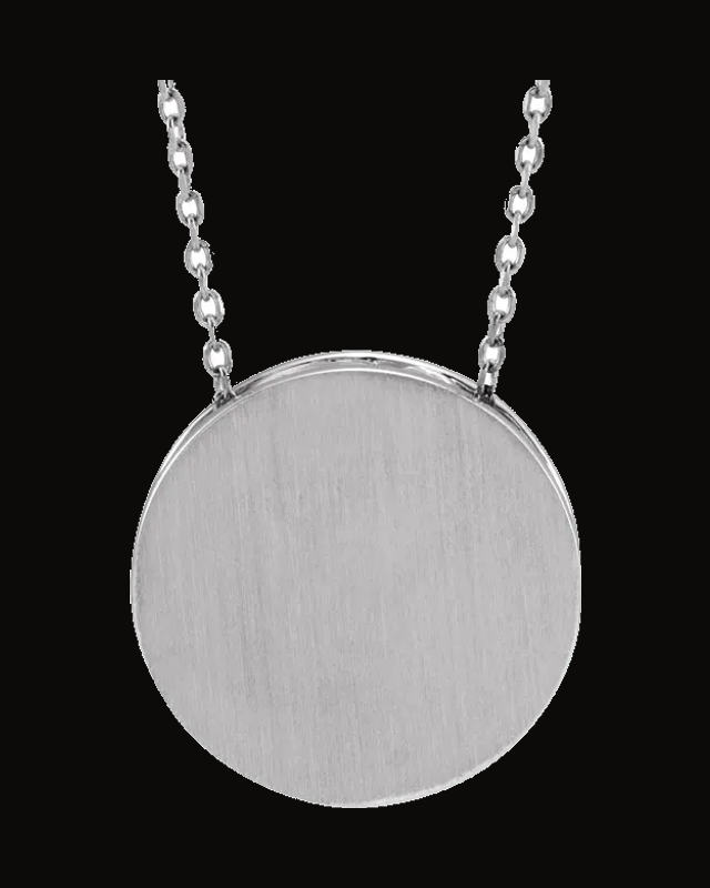 Engravable Disc Necklace or Pendant — Sterling Silver
