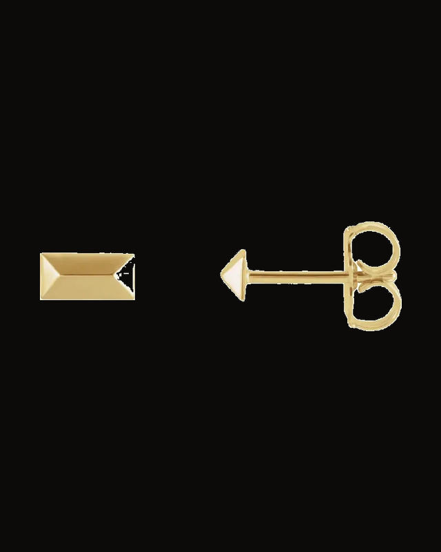 Geometric Stud Earrings — 14K Yellow Gold