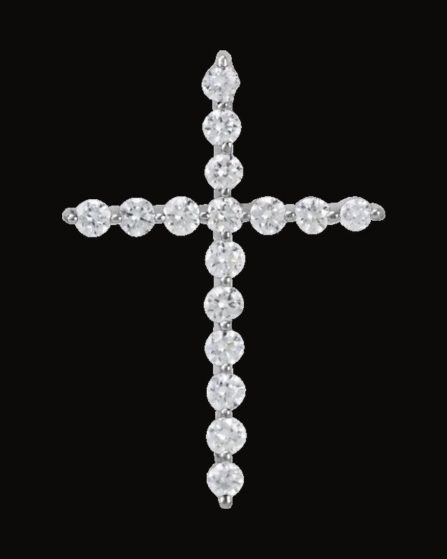 1/5 CTW Lab Grown Diamond Cross Pendant — 14K Yellow / White Gold