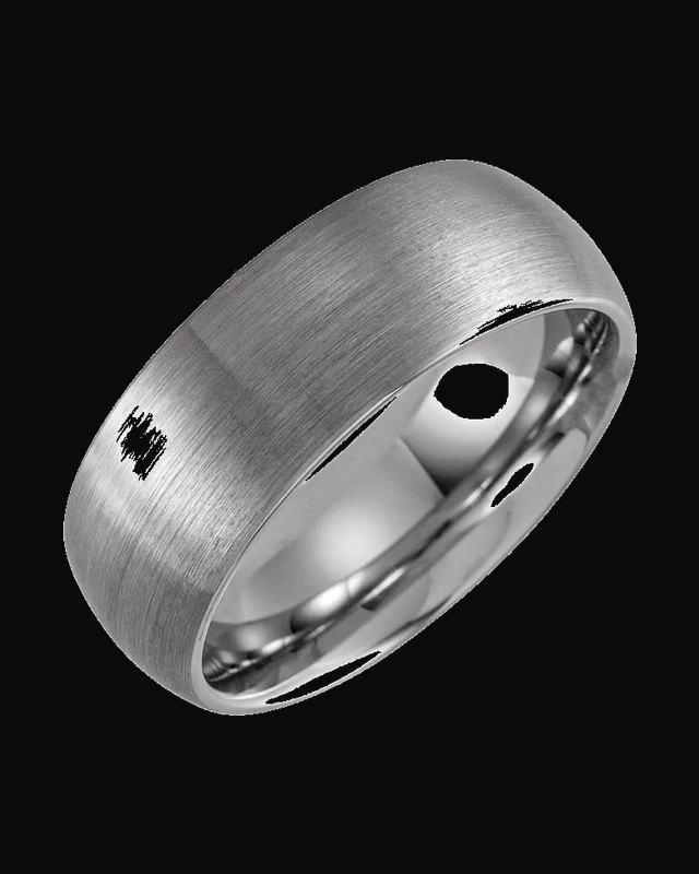 Comfort-Fit Half-Round Band with Satin Finish — Tungsten · 8 mm