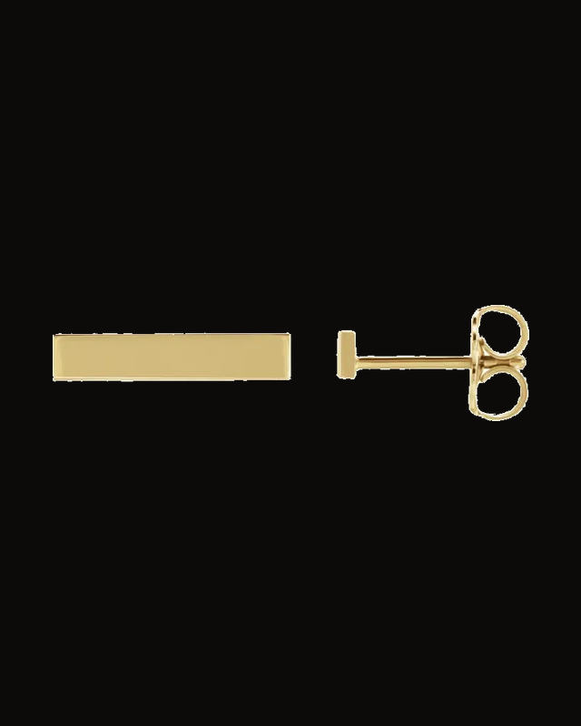 Engravable Bar Earrings — 14K Yellow Gold
