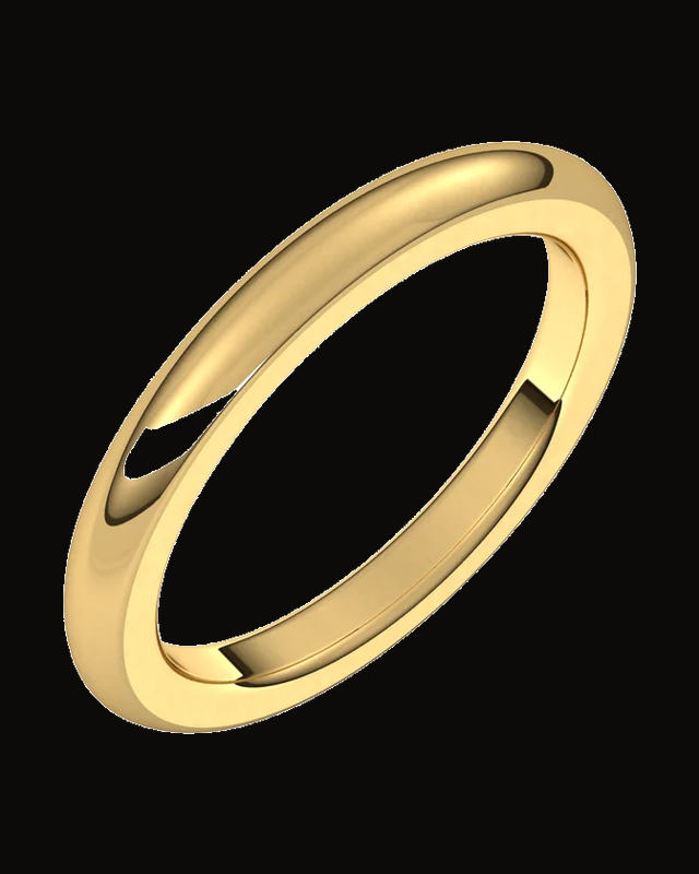 Heavyweight Comfort-Fit Half Round Band — 14K Yellow Gold