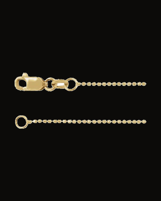 1 mm Diamond-Cut Bead Chain — 14K Yellow / White Gold