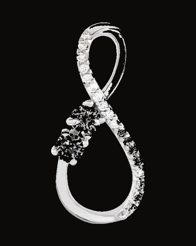 1/5 CTW Natural Diamond Infinity-Inspired Pendant — Rhodium-Plated on 14K White Gold
