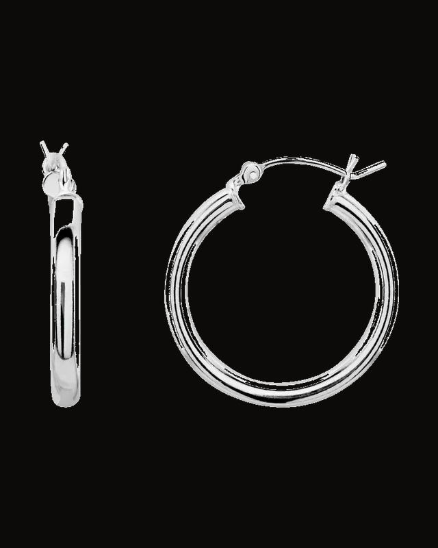 Tube Hoop Earrings — Sterling Silver