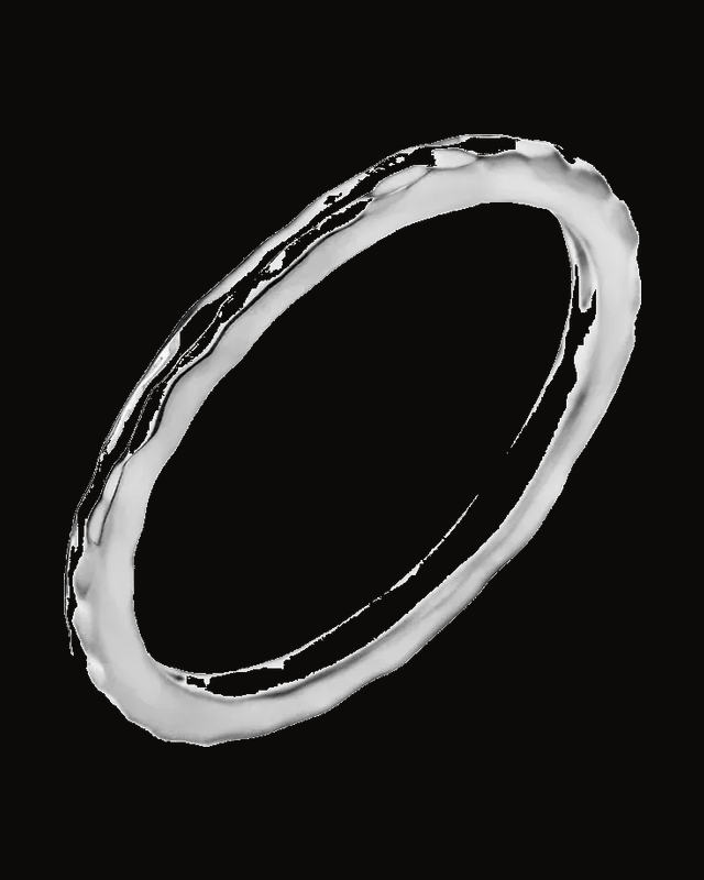 Hammered Stackable Ring — 14K White / Yellow Gold · 1.8 mm · Size 7