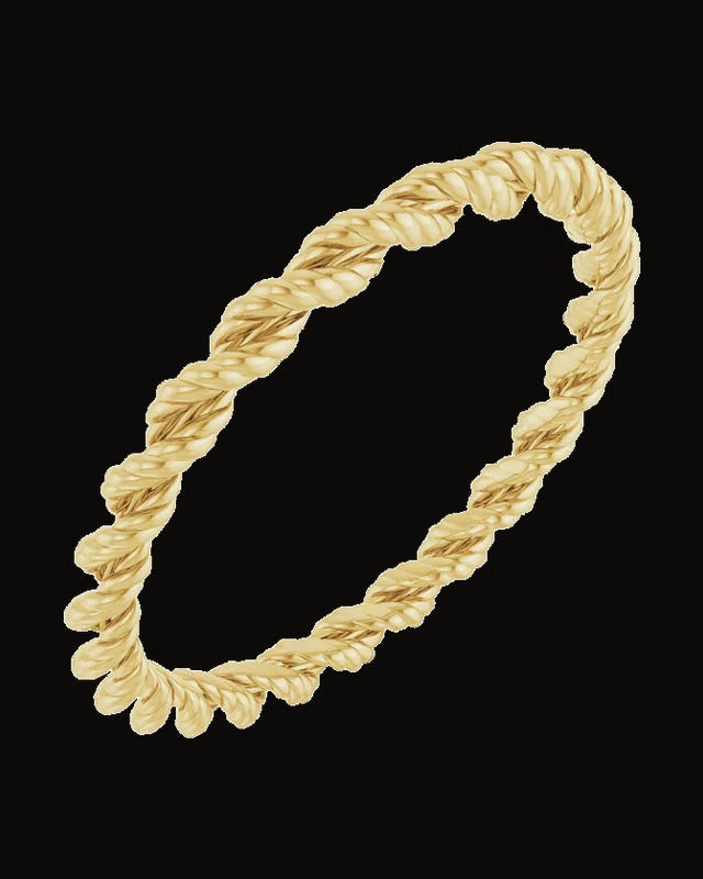 Rope Standard-Fit Band — 14K Yellow Gold · 1.42 mm · Size 7