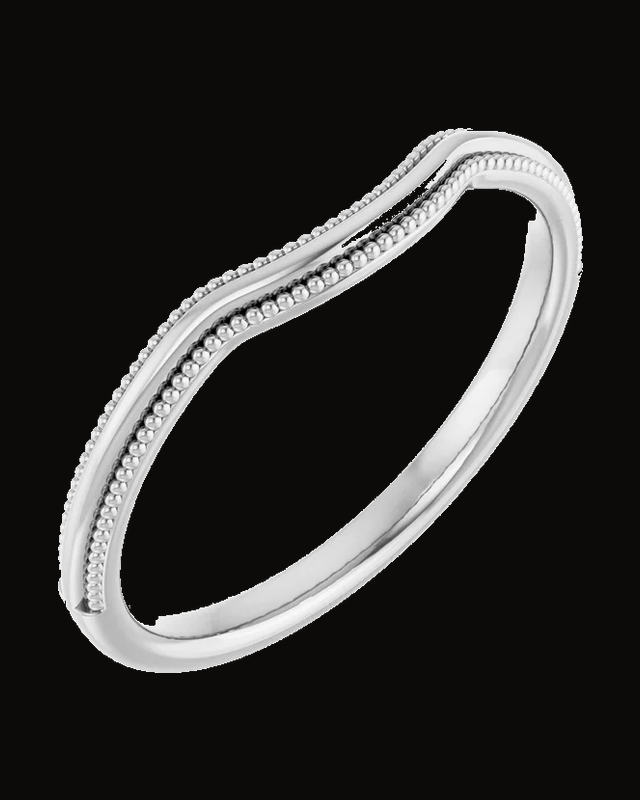 Beaded Edge Contour Band — 14K Yellow / White Gold · 2 mm