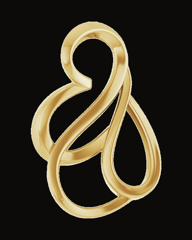 Freeform Slide Pendant — 14K Yellow Gold