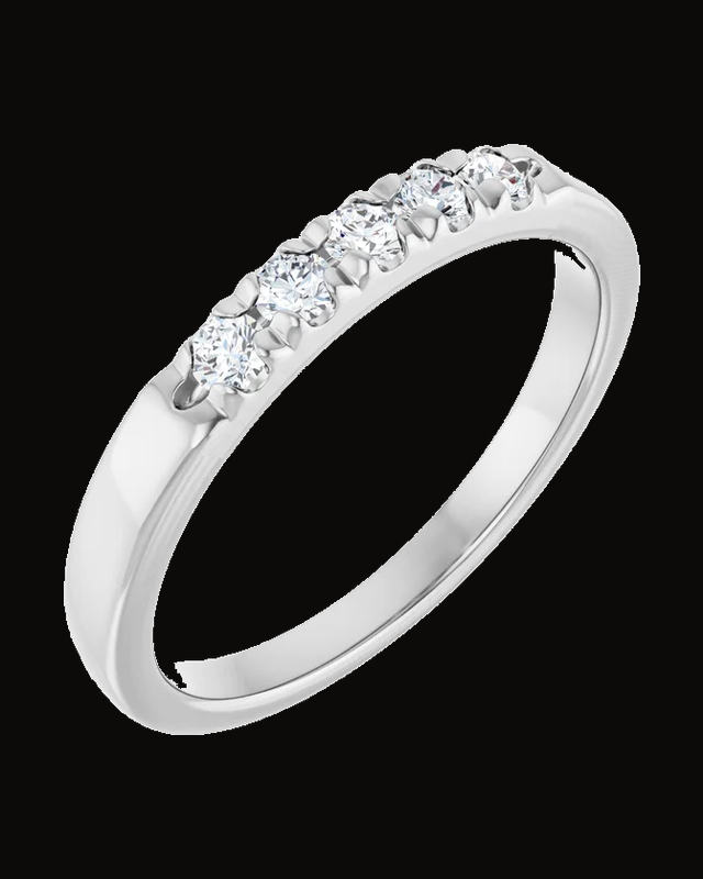1/5 CTW Lab-Grown Diamond French-Set Anniversary Band — Rhodium-Plated on 14K White Gold · 2.05 mm