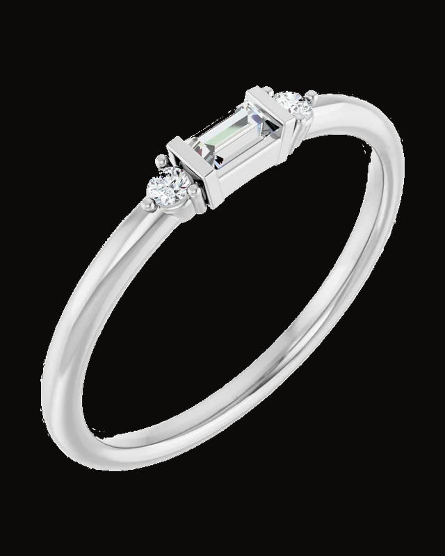 1/8 CTW Natural Diamond Stackable Ring — 14K White / Yellow Gold · 1.7 mm