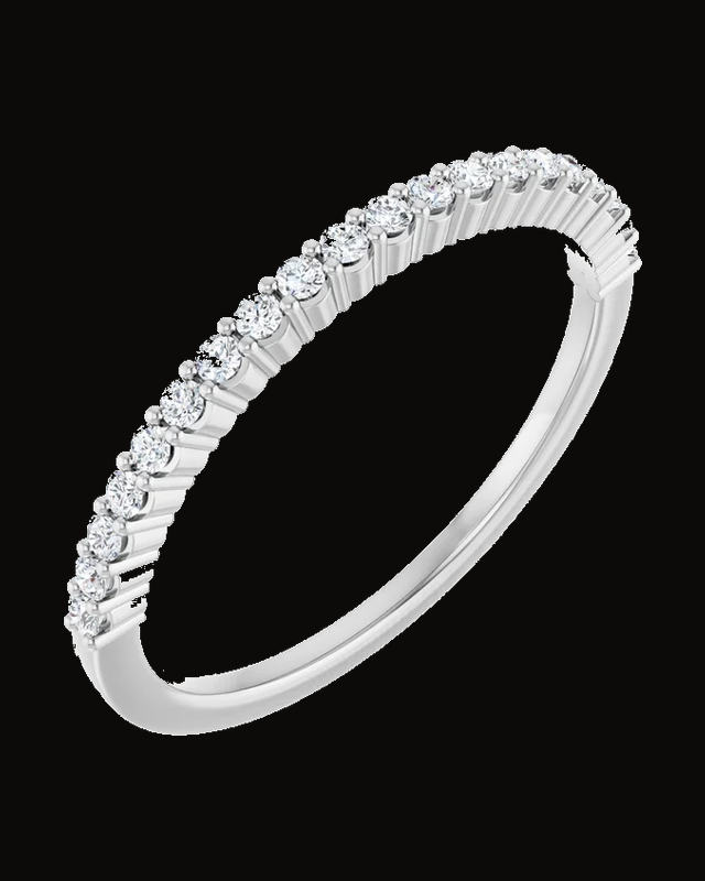 Shared-Prong Anniversary Band — 14K White / Yellow Gold