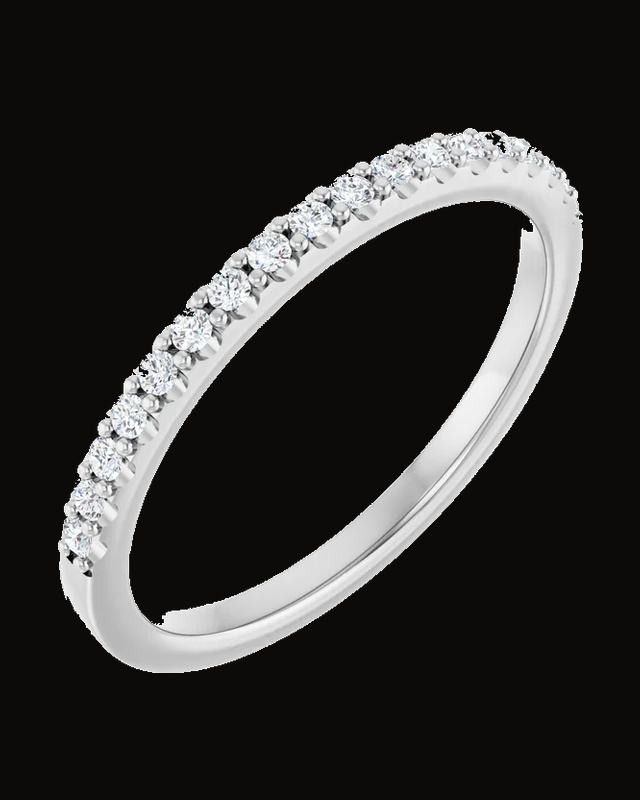 1/6 CTW Natural Diamond Band — Rhodium-Plated on 14K White Gold · 1.7 mm