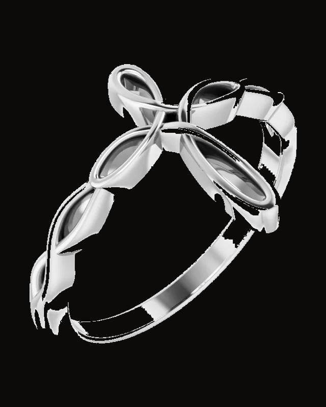 Infinity-Inspired Cross Ring — Sterling Silver · 2 mm