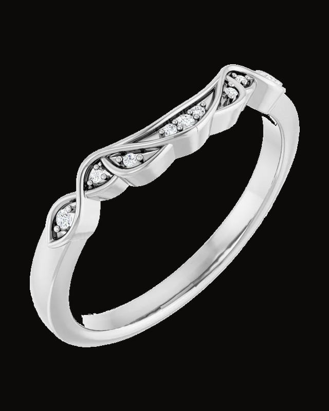 Accented Celtic-Inspired Engagement Ring or Band — 14K White / Yellow Gold · 2.3 mm