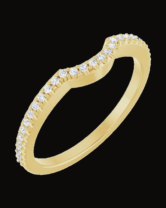 1/8 CTW Lab-Grown Diamond Contour Band — 14K Yellow Gold · 1.58 mm