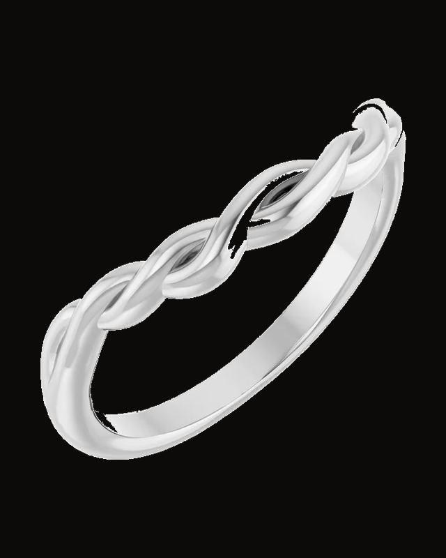 Twisted Contour Band — 14K White / Yellow Gold · 2 mm