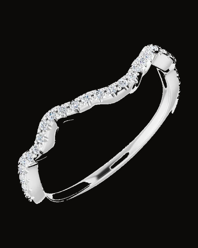 1/8 CTW Lab-Grown Diamond Band — Rhodium-Plated on 14K White Gold · 1.4 mm